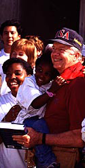 Carter with children